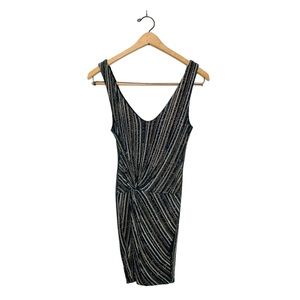 Guess by Marciano Sparkly Glitter Ribbed Knit Sleeveless Mini Dress Small S